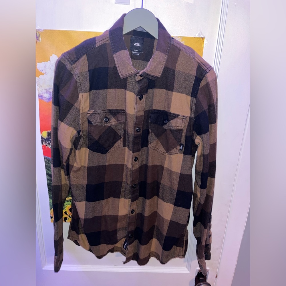 Vans brown checkered shirt
